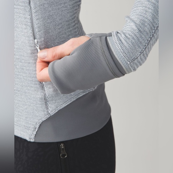 Lululemon Runderful 1/2 Zip Mini Check Pique White Heathered Slate | PRELOVED 🩶 - Picture 7 of 16